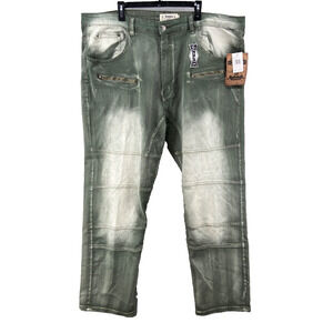 NWT Akademiks‎ Jeanius Jeans Mens Sz 46x32 AB47JN11 Faded Army Green *Defect